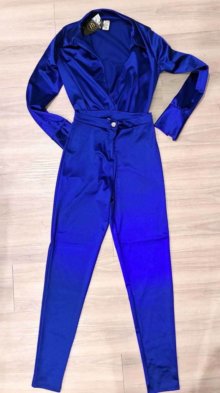 Touch Dolls Satin Power Bodysuit Set Size Large Royal Blue